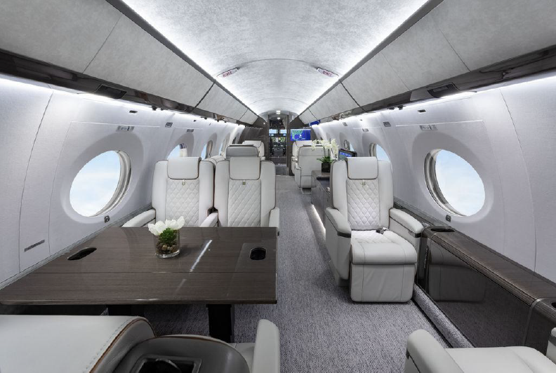 G650ER mid cabin, aft view